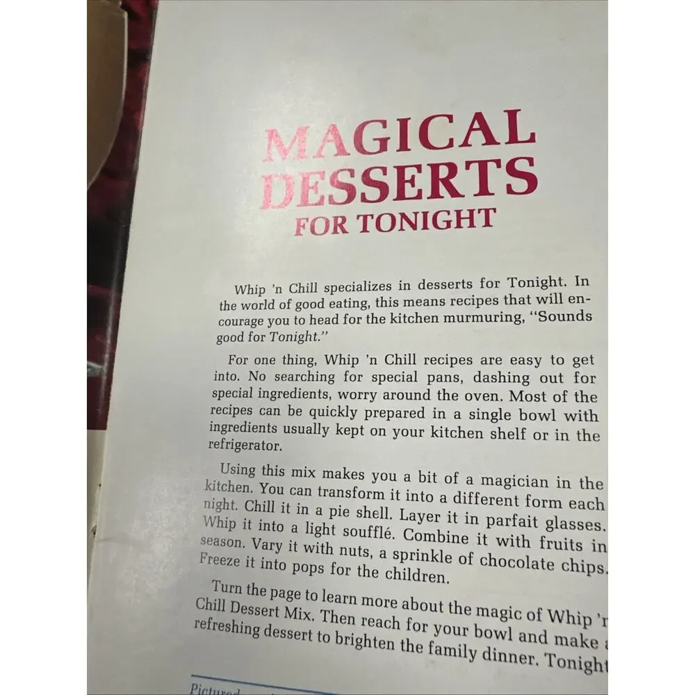 Magical Desserts with Whip'n Chill Cookbook Recipes (1970)‎